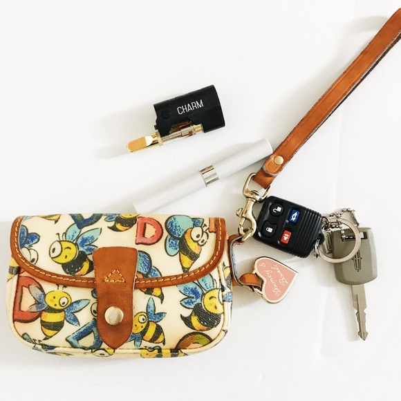 Dooney & Bourke Handbags - Dooney & Bourke Coated Canvas Honey Bee Wristlet